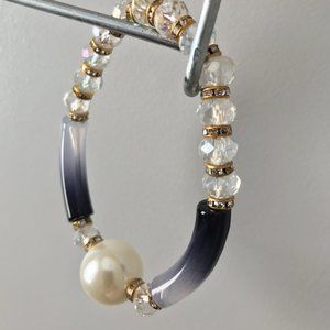 Pearl Crystal Bead Bracelet | Jewelry Statement Costume | Women's Glamor Sparkle